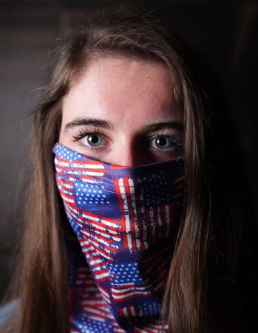Distressed Flag Face Defender Neck Gaiter Greater Half